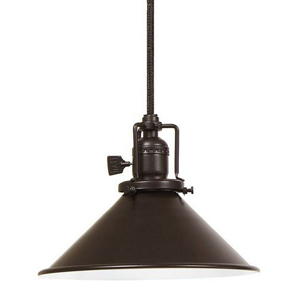 JVI Designs-1200-08 M3-Union - One Light Square Pendant Oil Rubbed Bronze Finish  8 Wide Metal Shade, Inside Finish White